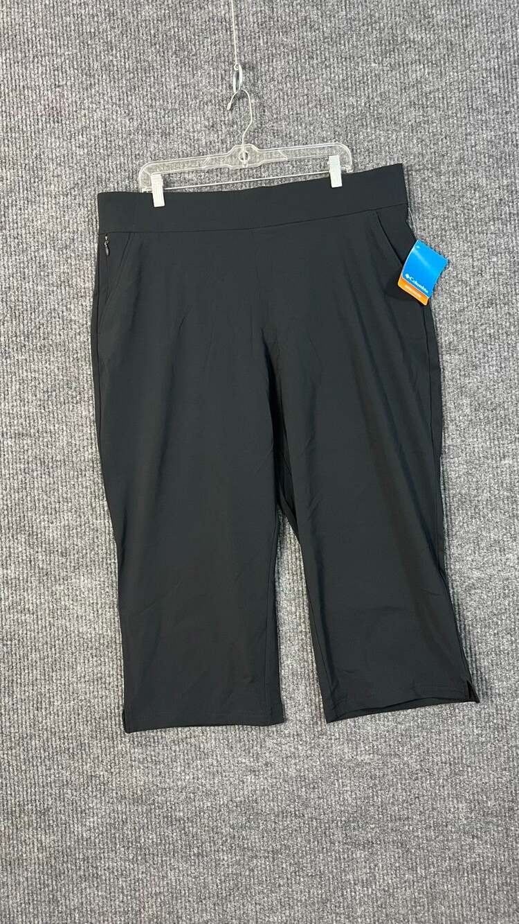 Columbia Pants Womens XXL Black All Seanson Capri Pull On Omni Shade Hiking